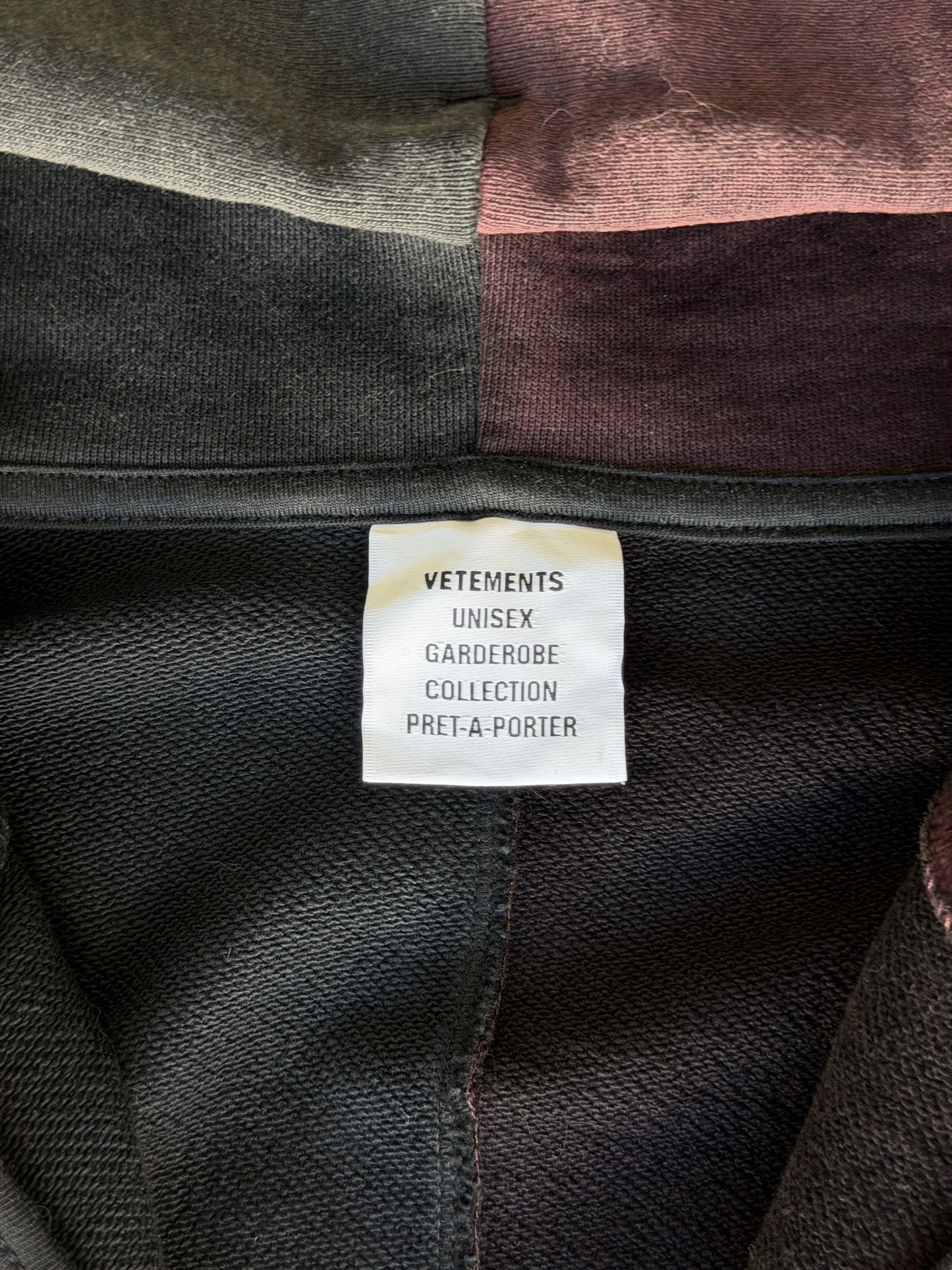 Vetements x cradle of filth split zip up hoodie
