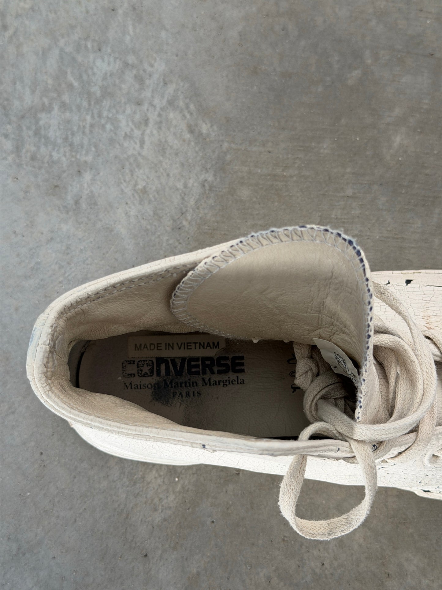 Maison Margiela x converse painted blue