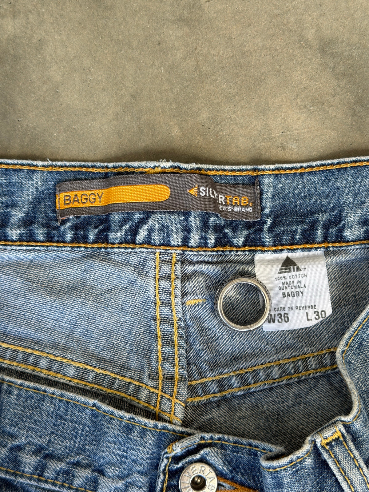 y2k silver tab baggy