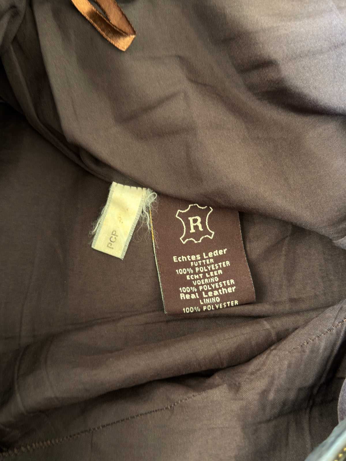 thrashed brown leather pant