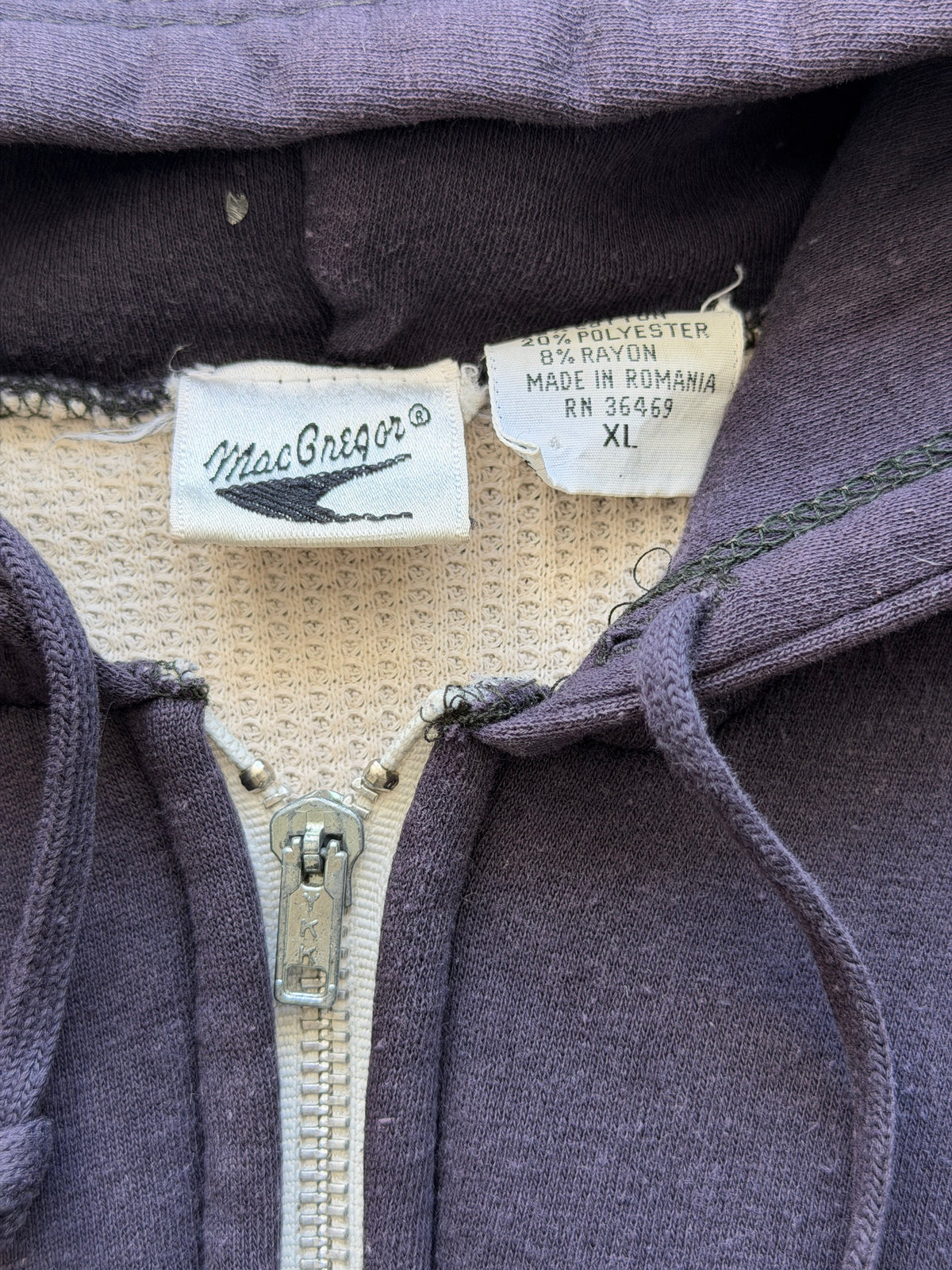 80s thermal lined zip up