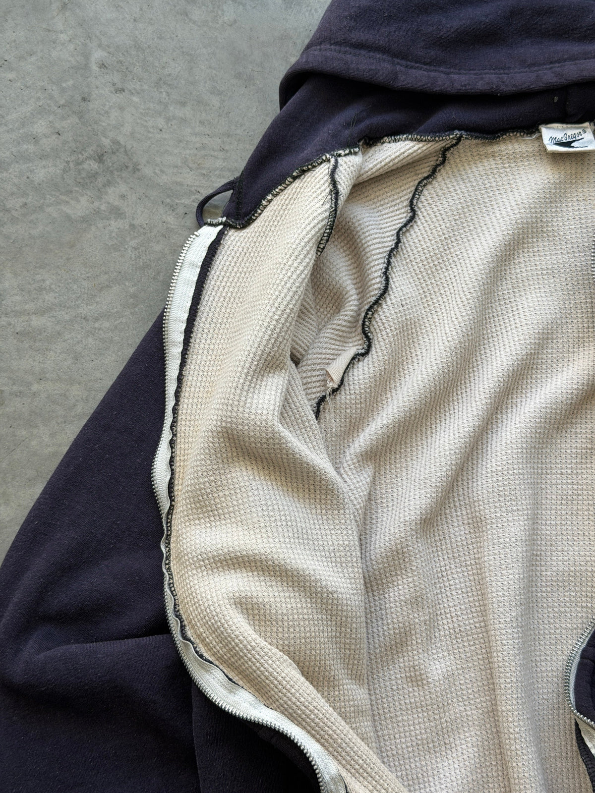 80s thermal lined zip up
