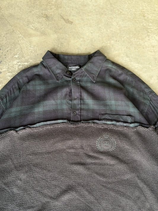 Balenciaga hybrid flannel knit sweater