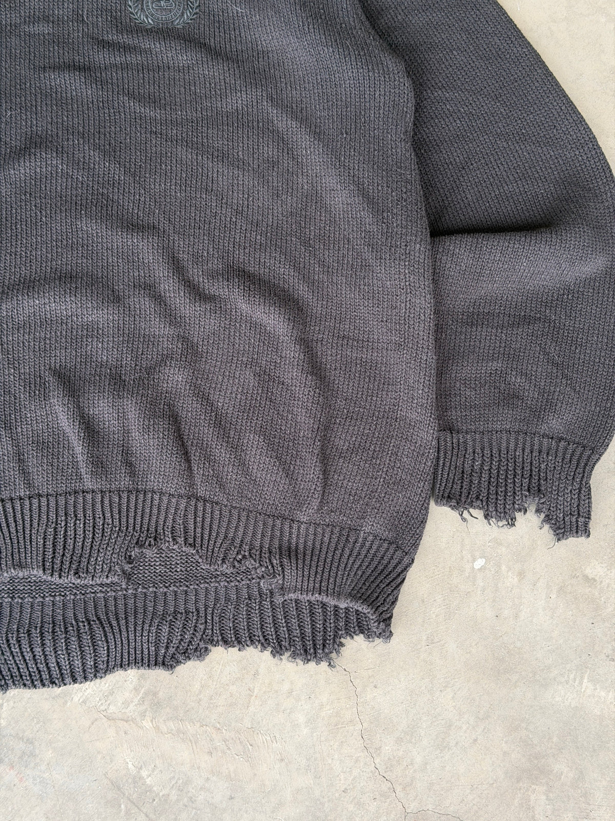 hybrid flannel knit sweater