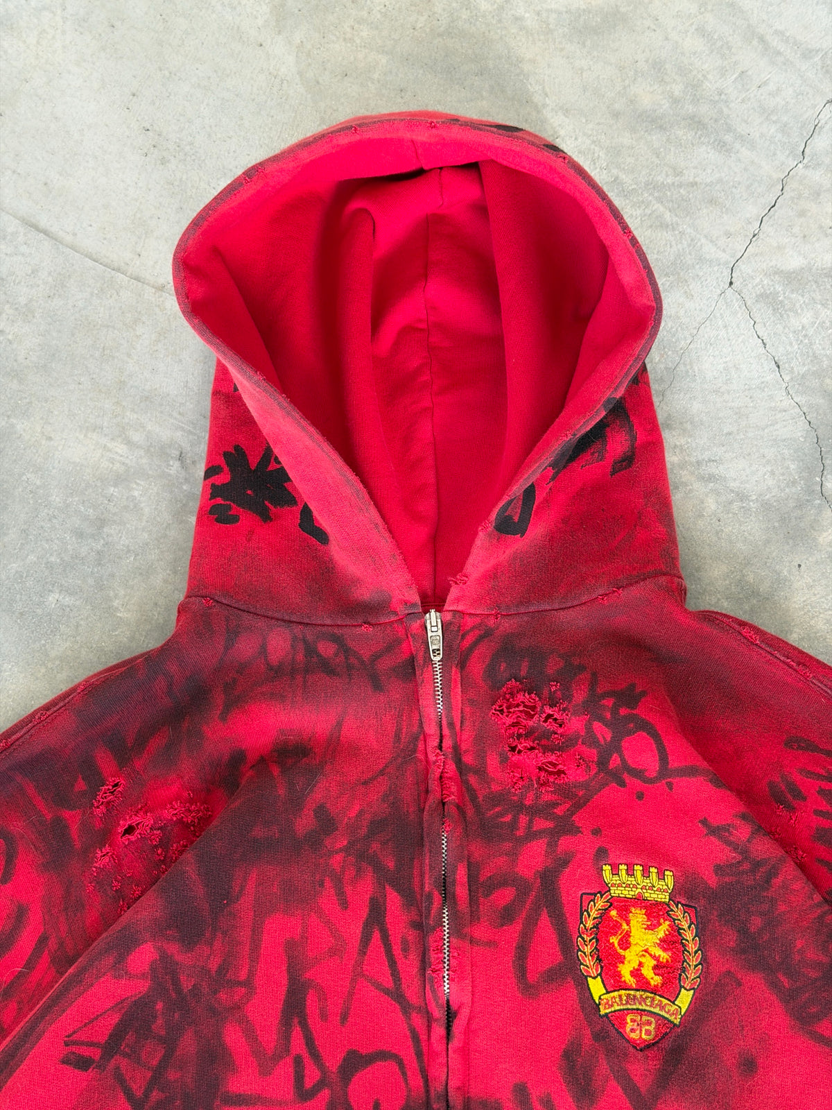 Balenciaga SS23 red skater hoodie